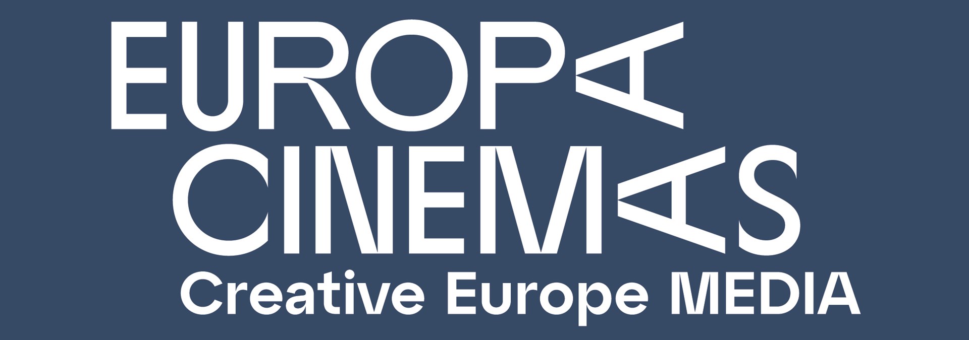 EUROPACINEMAS+CREATIVE Logo White Blue Background